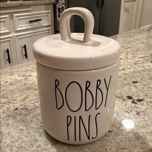 Rae Dunn White Ceramic Bobby Pins Organizer